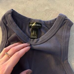 Streetwear Society Ribbed Tank Top in Slate Blue Gray